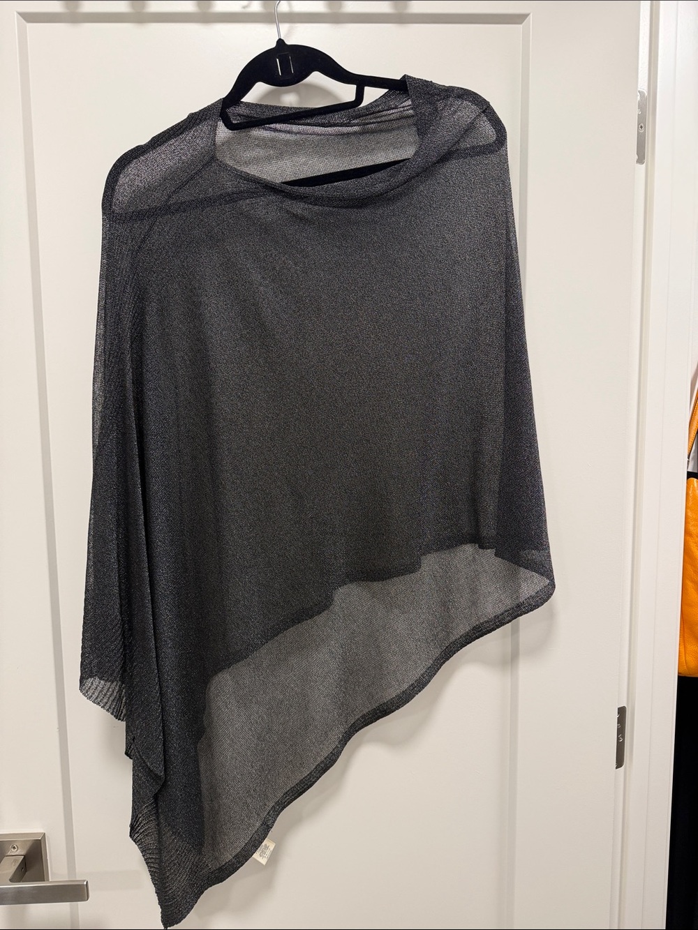 Do everything in love Sheer Asymmetric Black Tunic Top